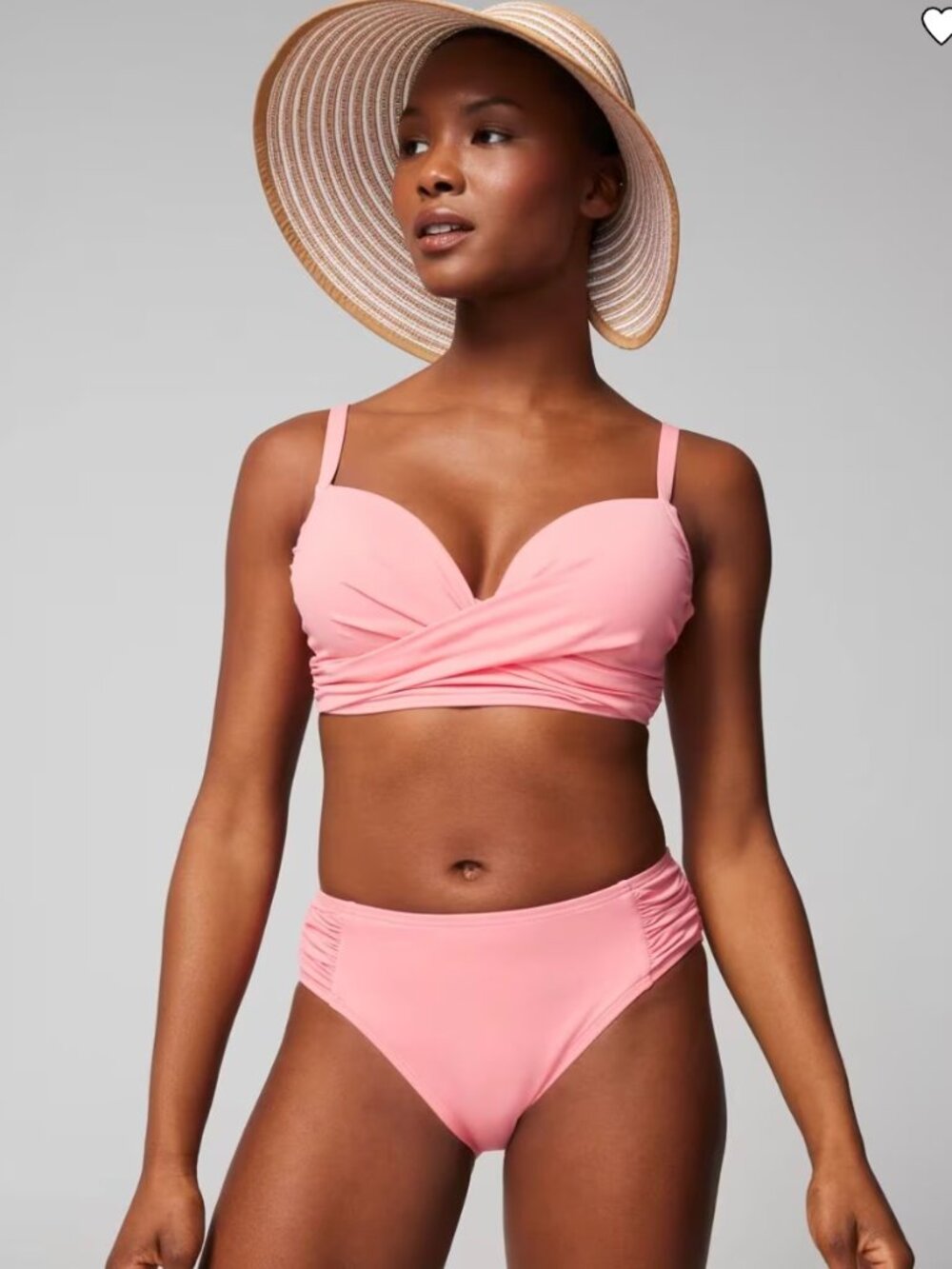 NWT Soma ruched bikini bottom, shell pink, size M